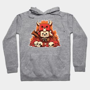 Cute happy kawaii halloween hell warrior skull lady Hoodie